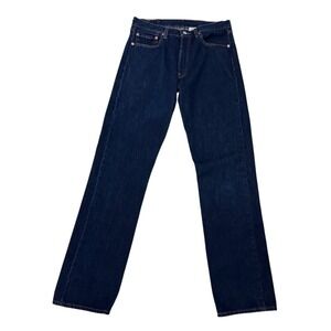 LEVI'S Men's Blue Denim Dark Wash Jeans Denim 501 34X36 Button Fly